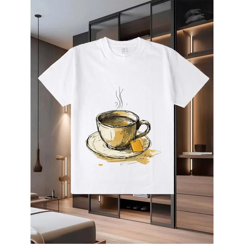 2025 New Men's Printed Short - Sleeve T - Shirt for Summer  A Loose and Trendy Top