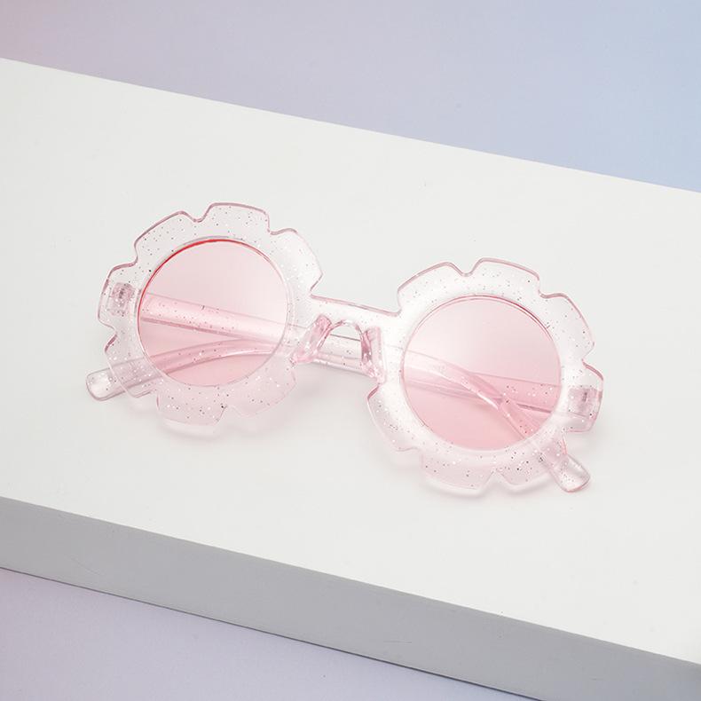 Cute Daisy Shape Kids Sunglasses Sparkly UV Blocking Stylish Eyewear Toddler Flower Sun Glasses For Little Girls KJ237