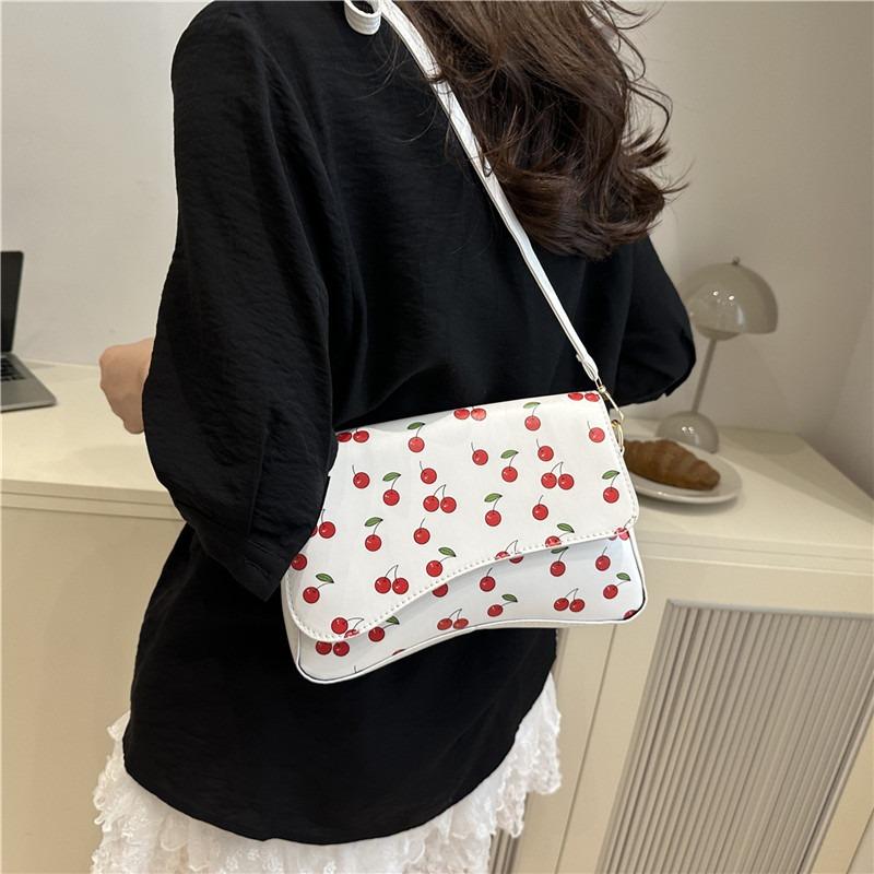 Summer Fashionable Mobile Phone Bag Women's New Simple Cherry Niche Shoulder Bag Oblique Span Small Square Bag