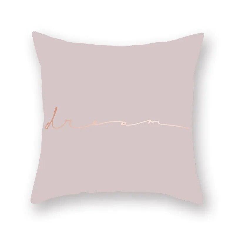 Rose Gold Abstract Printing Throw Pillow Cover Living Room Sofa Office Car Seat Lumbar Cushion   Home Decoration