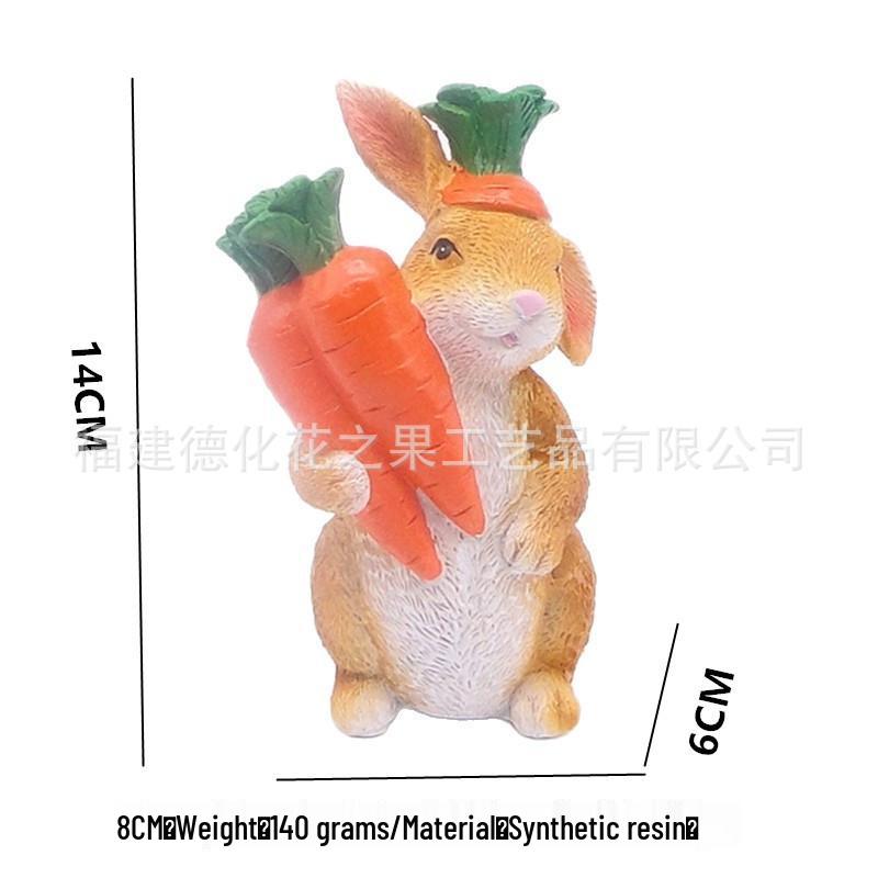 

2026 Easter Bunny Resin Egg with Radish Home Decor.