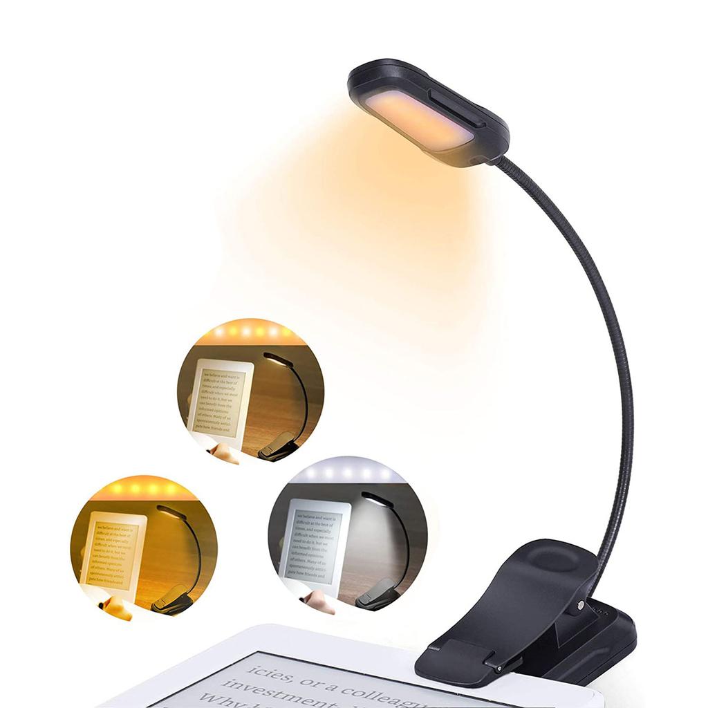 Reading Lights for Books In Bed Portable Clip-on LED USB Rechargeable Lamp Eye-protection In 3