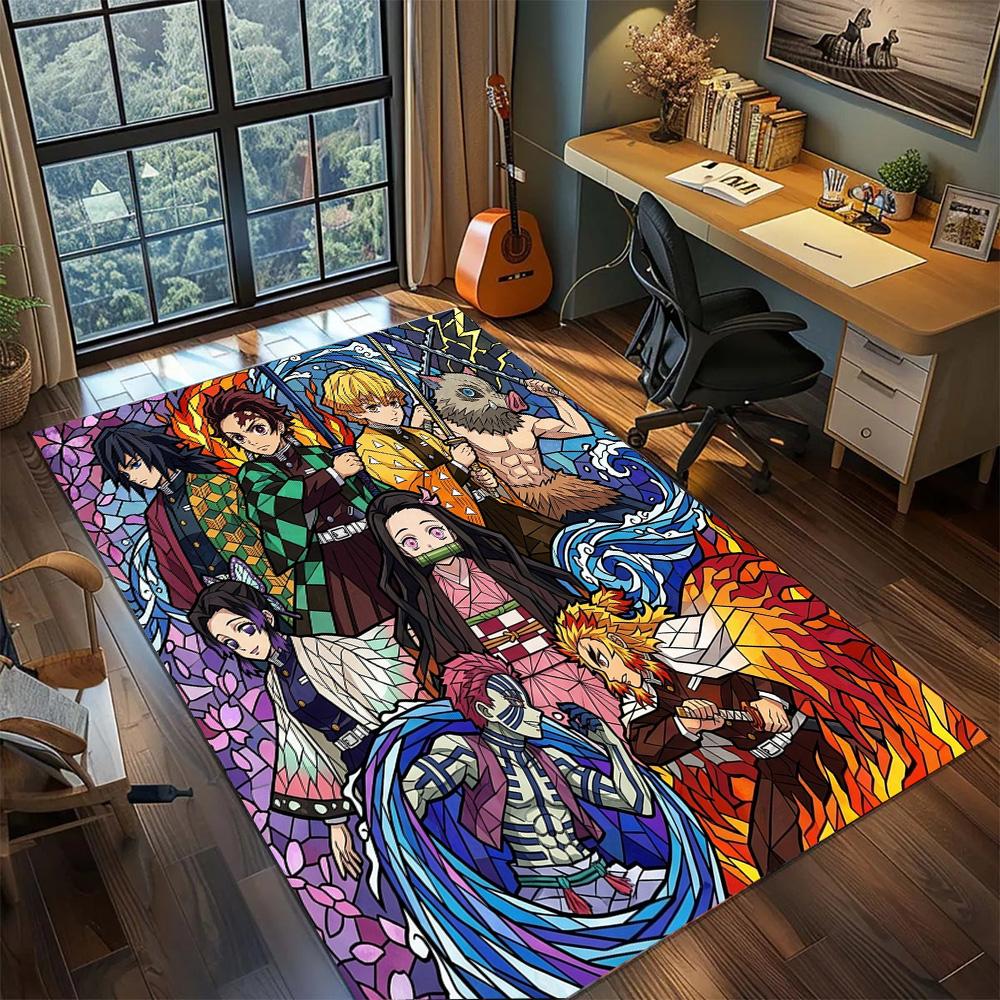 Demon Slayer Tanjiro Washable Large Area Floor Mat Non Slip Rug Carpet Gamer Bedroom Home Decoration.-TING
