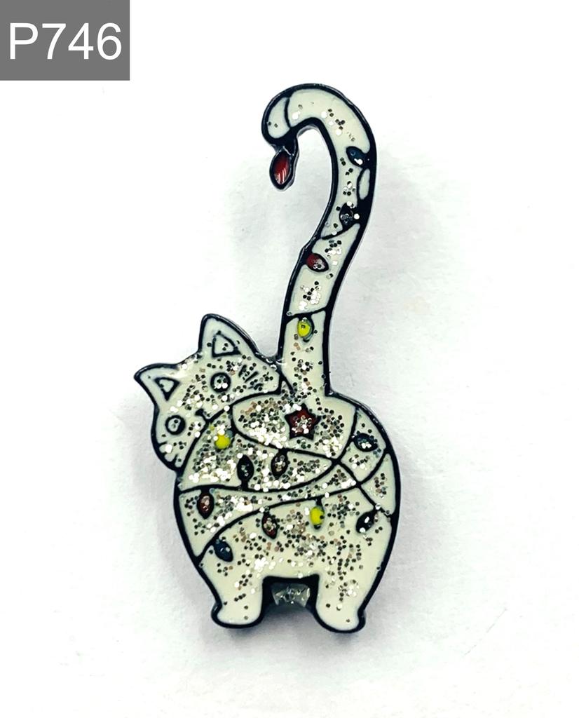 Neue Emaille Pin Katze Glitzer Metall Stecker Geschenk Geburtstag 1 Stück