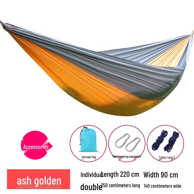 Outdoor Lightweight Parachute Fabric Double Hammock for Travel and Leisure