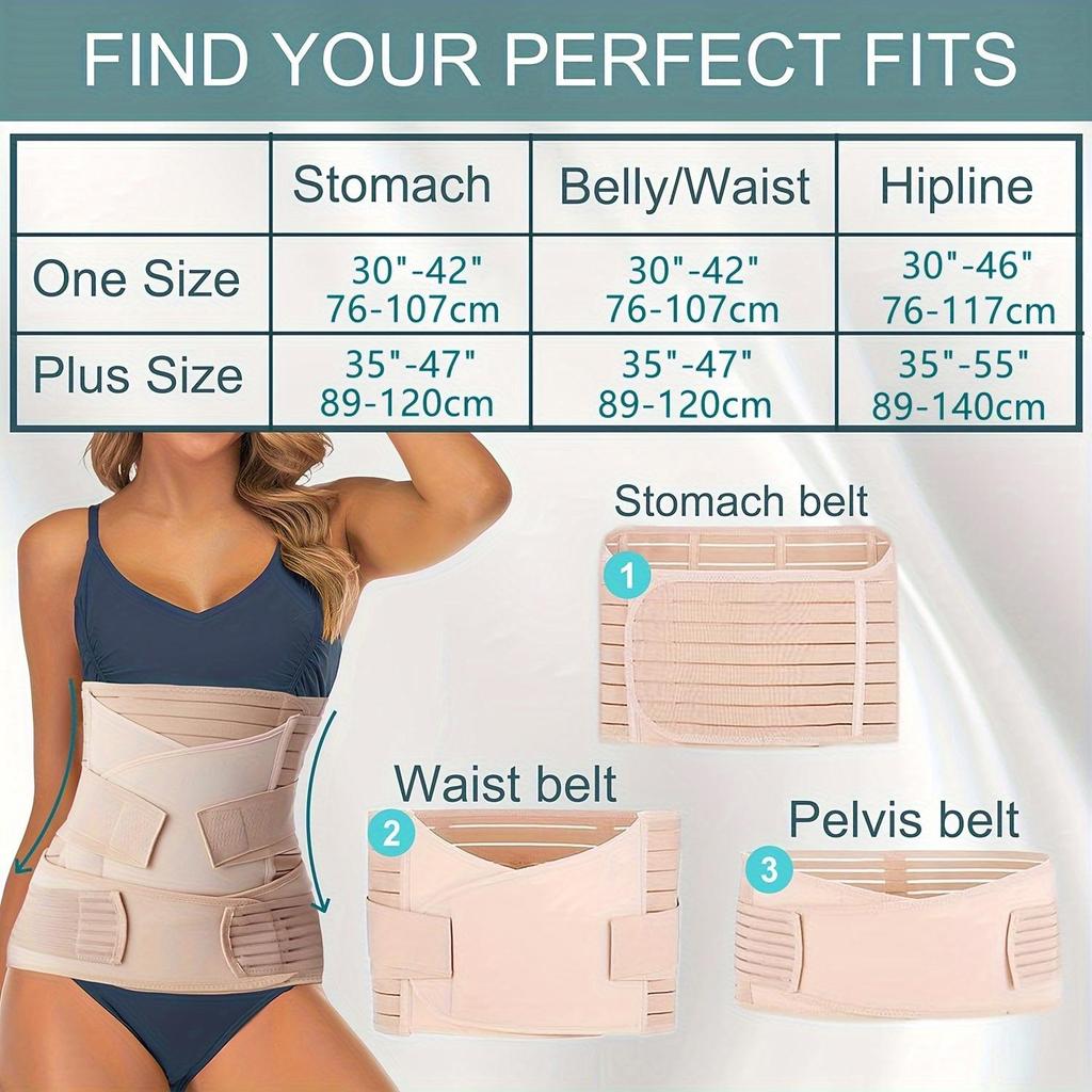 Bandaj Abdominal Postpartum 3-în-1 Suport Post C Secțiune, Înfășurătoare de Recuperare, Centuri Abdominale Pentru După Naștere