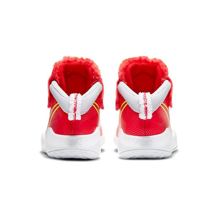 Nike Team Hustle D 9 LI Hook and loop Mid top Children's Basketball Shoes Red Yellow Children Aged 3 7 Years Old CT4063-600