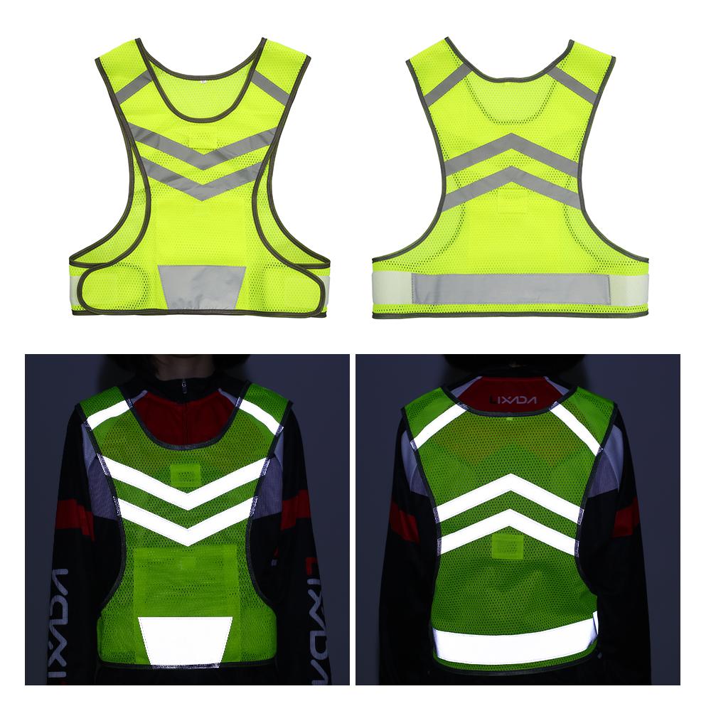 Gilet riflettente da corsa per sport all'aria aperta, attrezzatura di sicurezza in rete leggera regolabile con 2 luci a LED