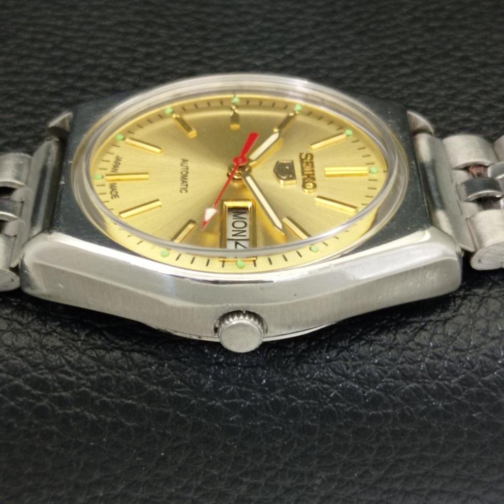 GENUINE VINTAGE SEIKO 5 AUTOMATIC 6309A JAPAN MENS GOLDEN DIAL WATCH A702603-1 R209-a702603