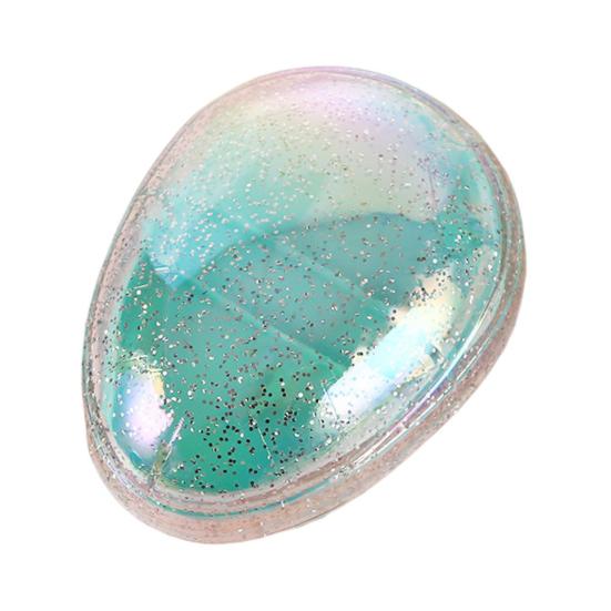 

Блестящая овальная расческа для волос, мягкая щетина, массаж кожи головы, портативная дорожная, антистатическая, мини-расческа в форме яйца, детская, взрослая, для укладки волос, распутывающая щетка зелёный