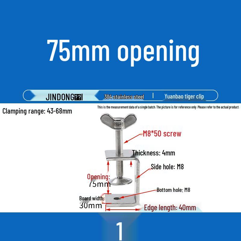 304 Stainless Steel U-Clip Pipe Fixture with Hand-Tightened Eyebolt