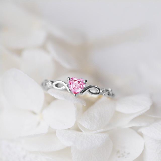 Zhenrong Wish Fresh Heart-Shaped Deep Blue Topaz Engagement Ring