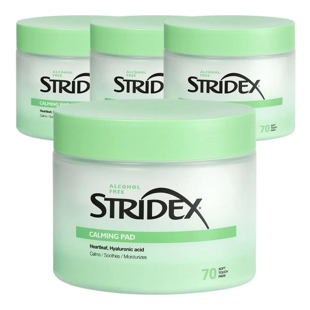 STRIDEX Calming Pads 70 sheets x 4 packs Houttuynia Cordata Hydration Moisturizing Soothing Toner Skincare