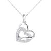 925 Silver Sterling Heart Design Simple Pendant Gemstone Necklace for Women Birthday Gift