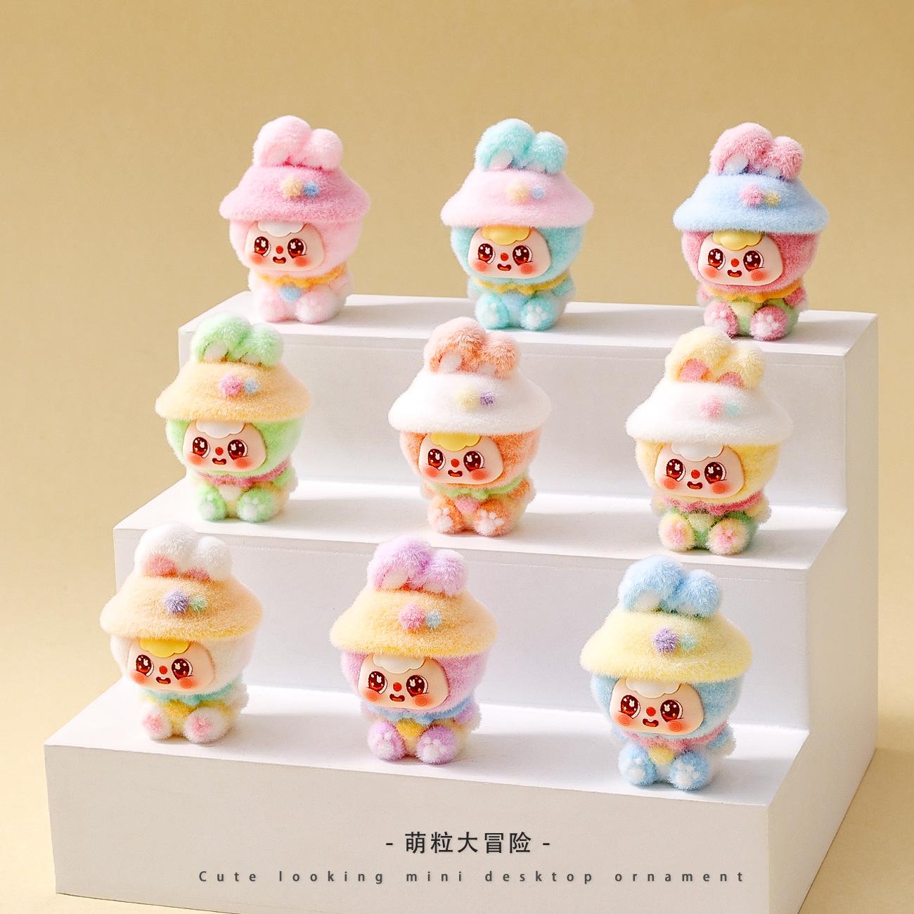 

9pcs/Set Doubao Figure Toy Hat Rabbit Figurine Desktop Decoration Model Ornaments Toys Boys Girls Christmas Gifts білий