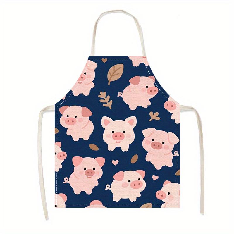 

Cute Cartoon Pig Print Apron, Kawaii Animal Design, Kitchen Cooking Bib, Multiple Sizes Available, Perfect for Baking & Home Use 38X47cm(15X19in)