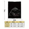 A cute black pug dog Flannel printed blanket suitable for all seasons suitable for living room office sofa and travel 180x250CM