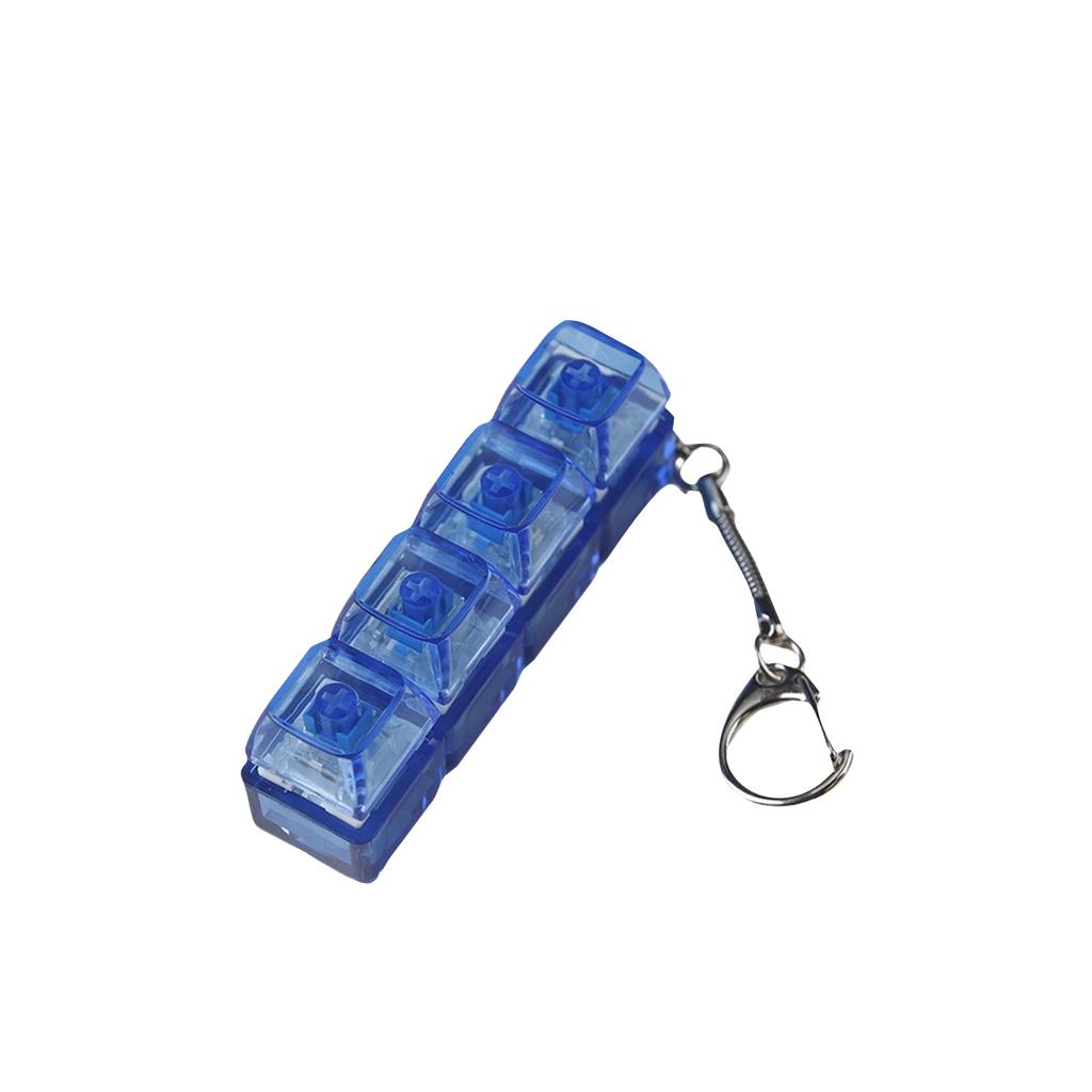 Mechanical Keyboard Luminous Transparent Shaft Decompression Toy, Crystal Keycap High Decompression Toy School Bag Pendant