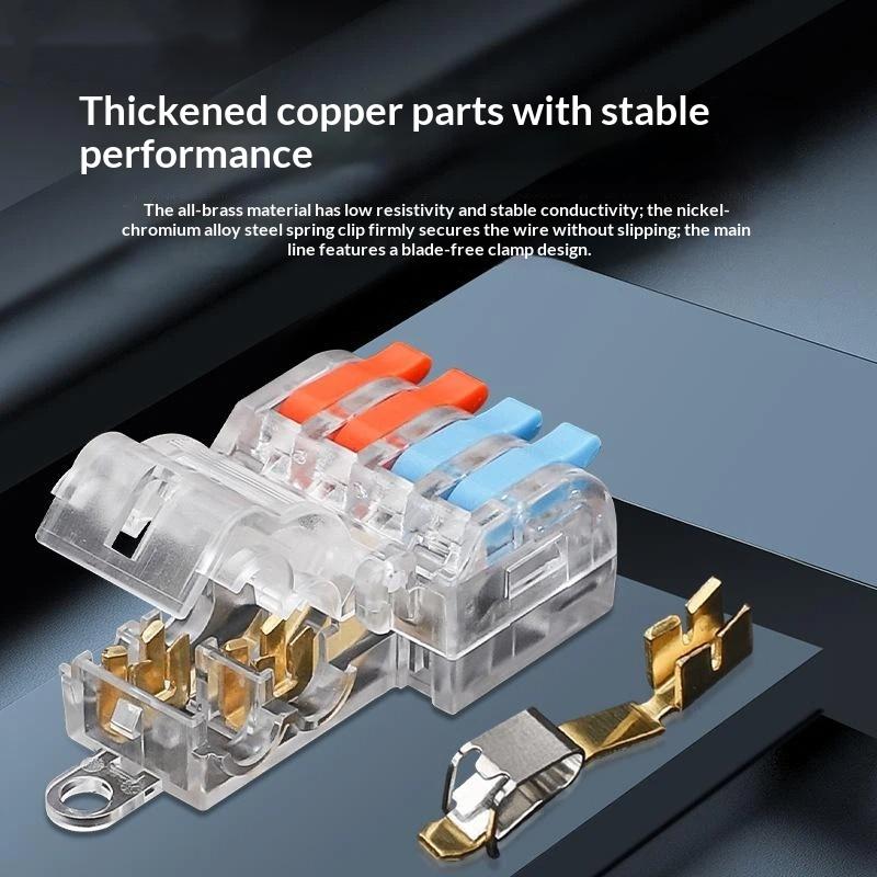 Mini Quick Terminal Block Fast T Type Wire Connector Electric Splice Crimp Non Destructive Without Breaking Cable Insulated Line