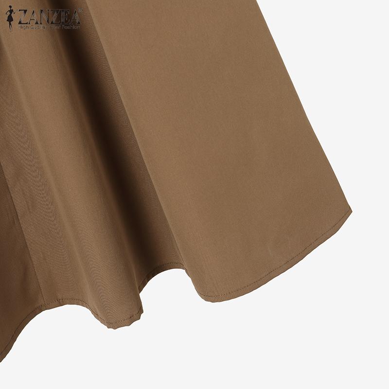 ZANZEA Women Long Sleeve Blouse and Skirts Casual Two Piece Suit Sets