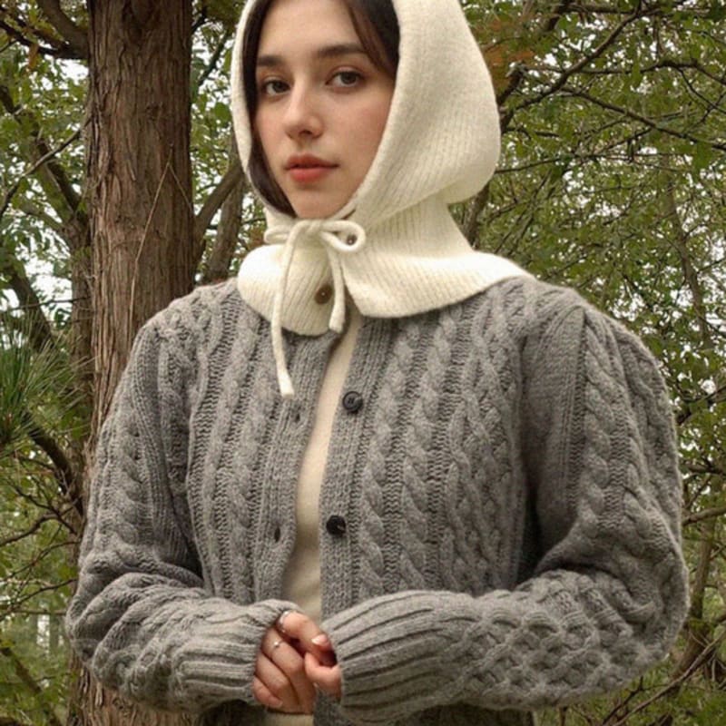 PREMIERE AMOUR Soft Knit Balaclava - Ivory