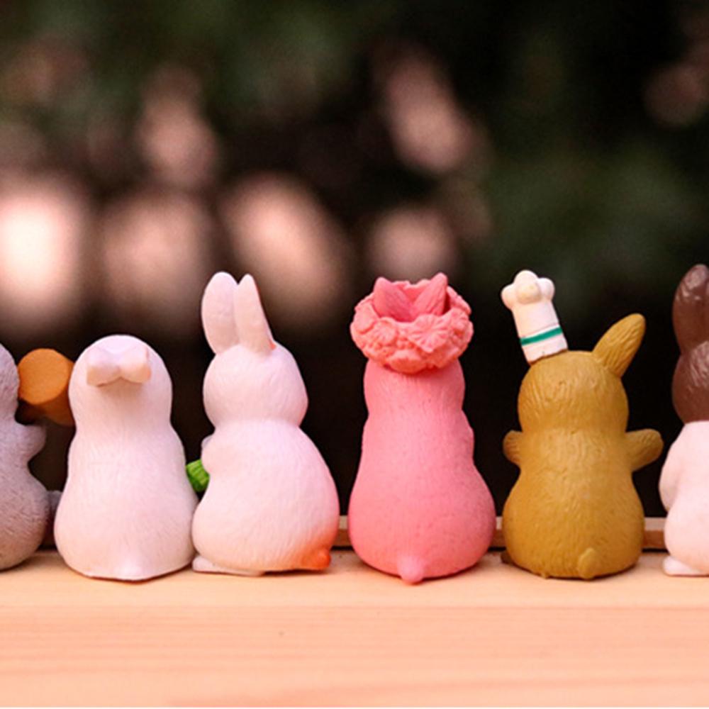 12 шт. Милые кролики, животные, персонажи, игрушки, фигурки, игровой набор, украшение для торта в саду, украшение для торта