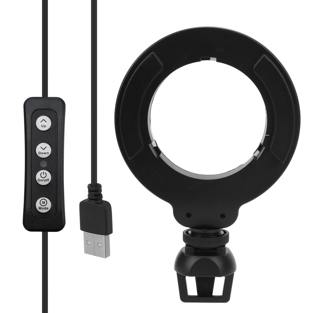 4in LED Dimmable Ring Light Selfie Fill Light with Clip for Live Video for Laptop Tablet PC