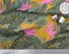 Soimoi Japan Crepe Satin Stoff Blomster & Blader Tropisk Stoff Prints etter meter 42 tommer