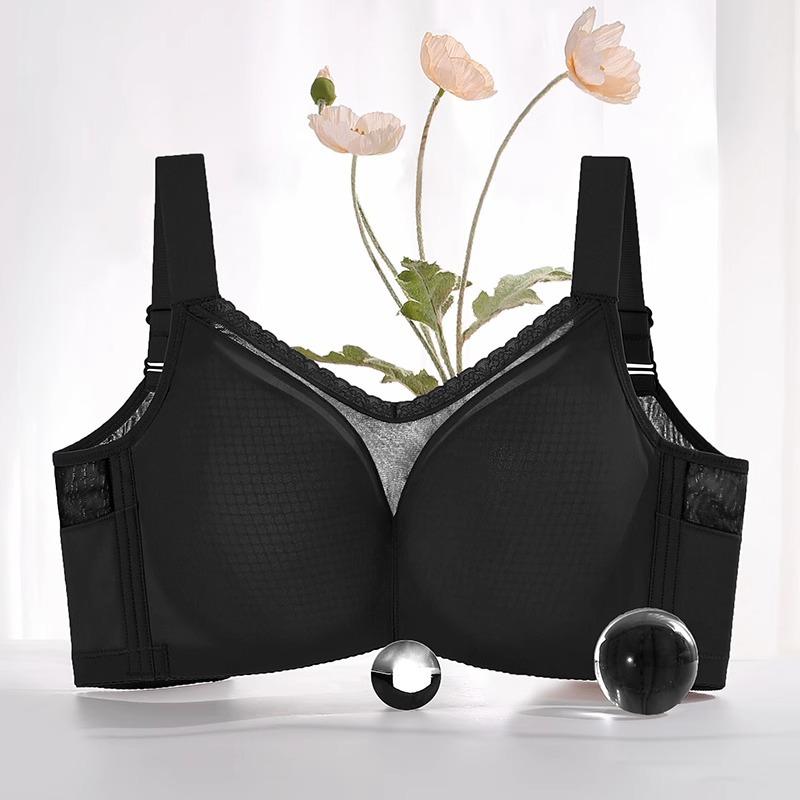 Ultra-thin large-size underwear, large breasts show small breasts, thin styles in , seamless collection of secondary breasts, anti-sagging full cup