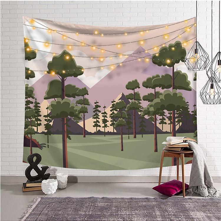 Мультфильм Лесной Пейзаж Узор Гобелен Украшения Дома Настенный Гобелен Спальня Гостиная — фото 4