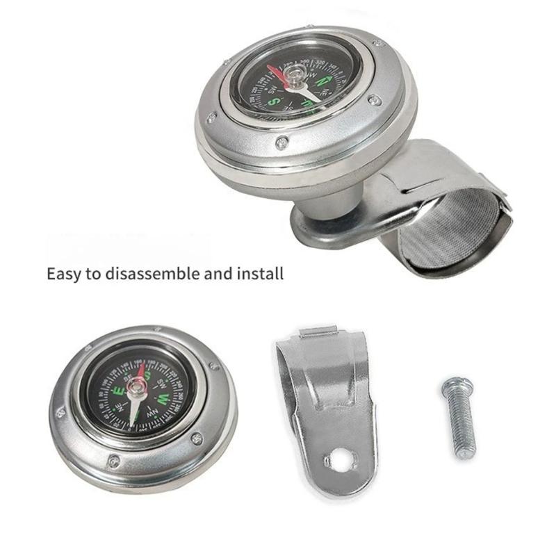 Strong Plastic & Iron Steering Wheel Knob with Integrated Navigator Ergonomic Steering Wheel Spinner for Smooth Control