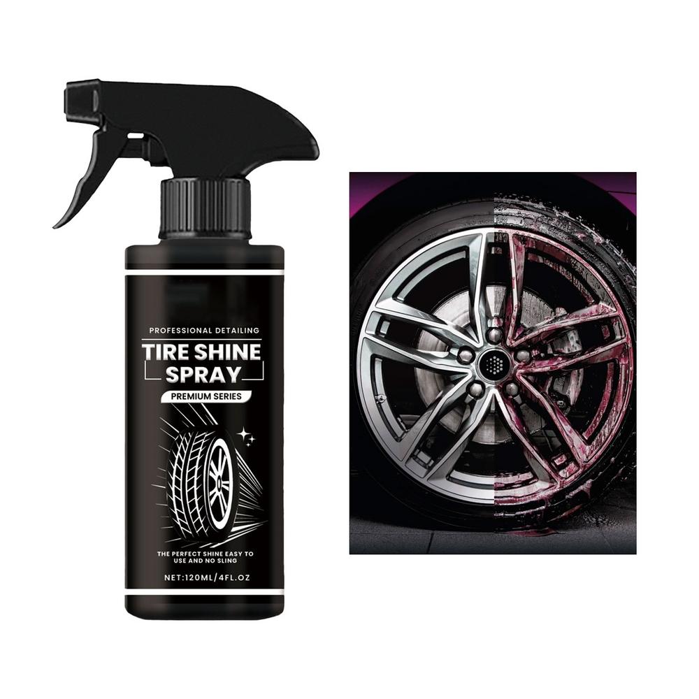 Auto Wheel Polishing Spray Tire Shine Spray 120ml Wheel Cleaner Spray Automotive Tire Dressing Spray for Glossy Look