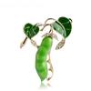 Enamel Green Pea Brooches For Women Corsages Women Sweater Pins Size:4.2*3 Cm