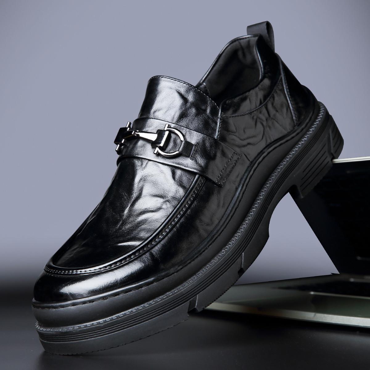 

2025 Wenzhou men s business casual leather shoes one pedal genuine leather men s shoes trend versatile fashion foot loafers 44