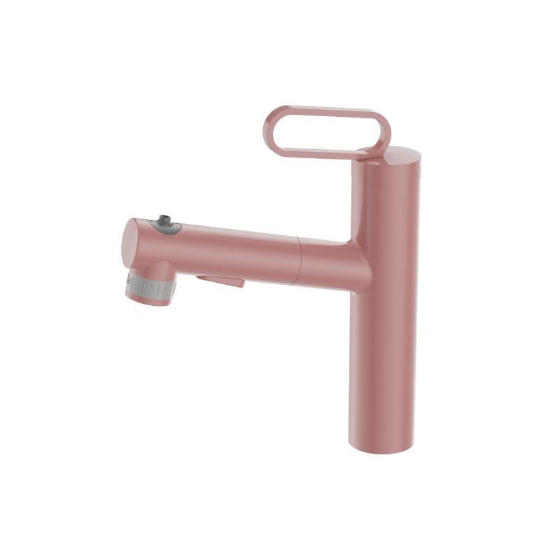 

Pull-out Type Washbasin Faucet Including 60cm inlet pipe розовый