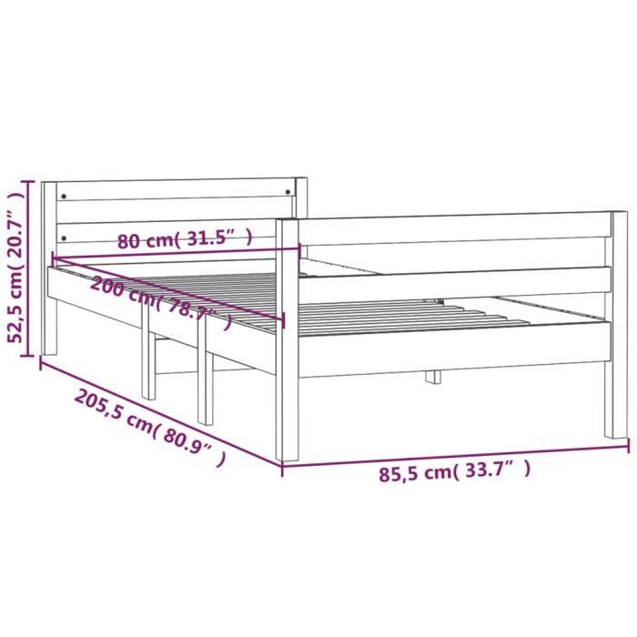 VidaXL Bed Frames White 80x200 Cm Solid Pine Wood 821630