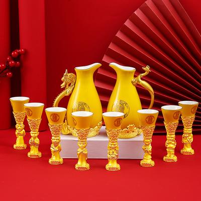 Keramik Baijiu Tassen Set, Kreative Acht Unsterbliche Kombination Haushalts Spirituosen Tassen Set Geburtstagsgeschenk, Haushalts Ein-Schluck-Tasse