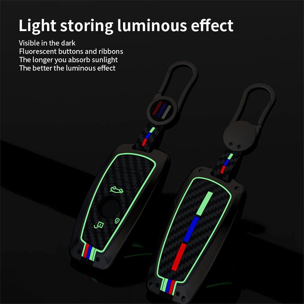 Key Fob Cover Case, Keychain, Metal Shell Cover Compatible For BMW 1 3 4 5 6 7 Series X3 X4 M5 M6 GT3 GT5 (Gunmetal-Carbon Fiber)