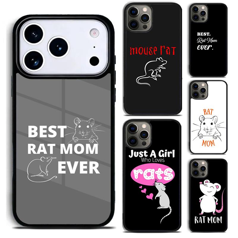 Rat Mom Phone Case for iPhone 17 16 15 Pro Max Air 14 13 12 11 Plus Shockproof Capa Cover
