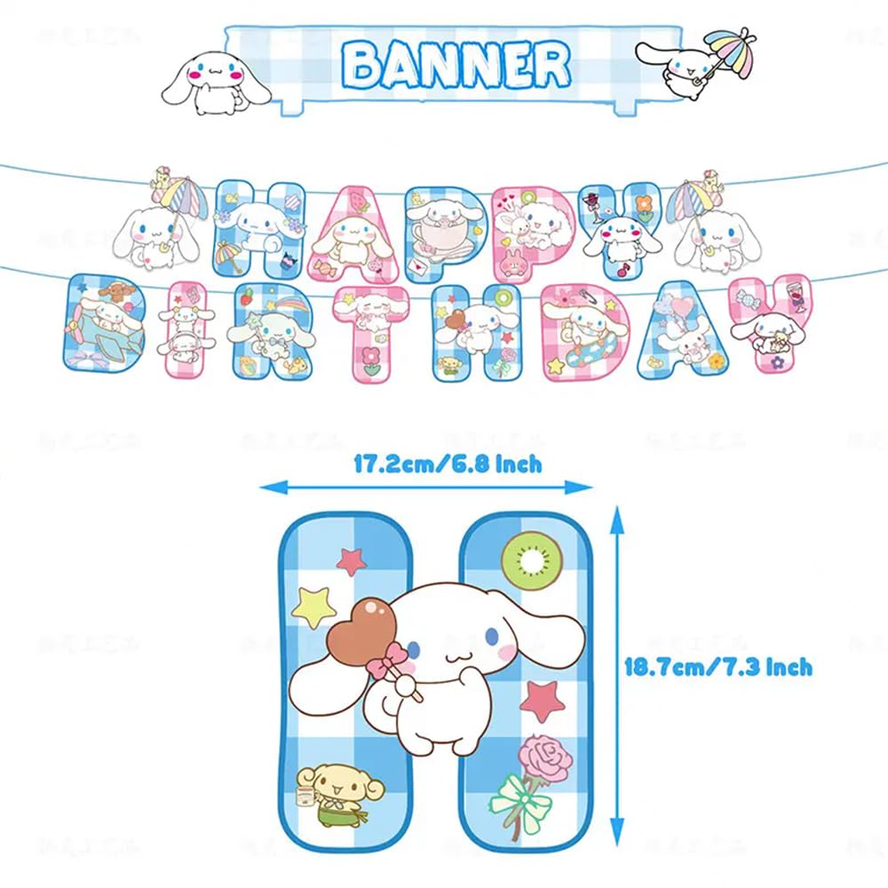 Cinnamoroll Birthday Decorations, Happy Birthday Balloons, Character, Anniversary, Children's Day, Nursery, Celebration, Decorations, Unisex, for