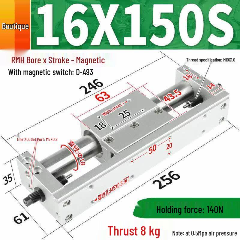

Luse RMH Guided Rodless Cylinder