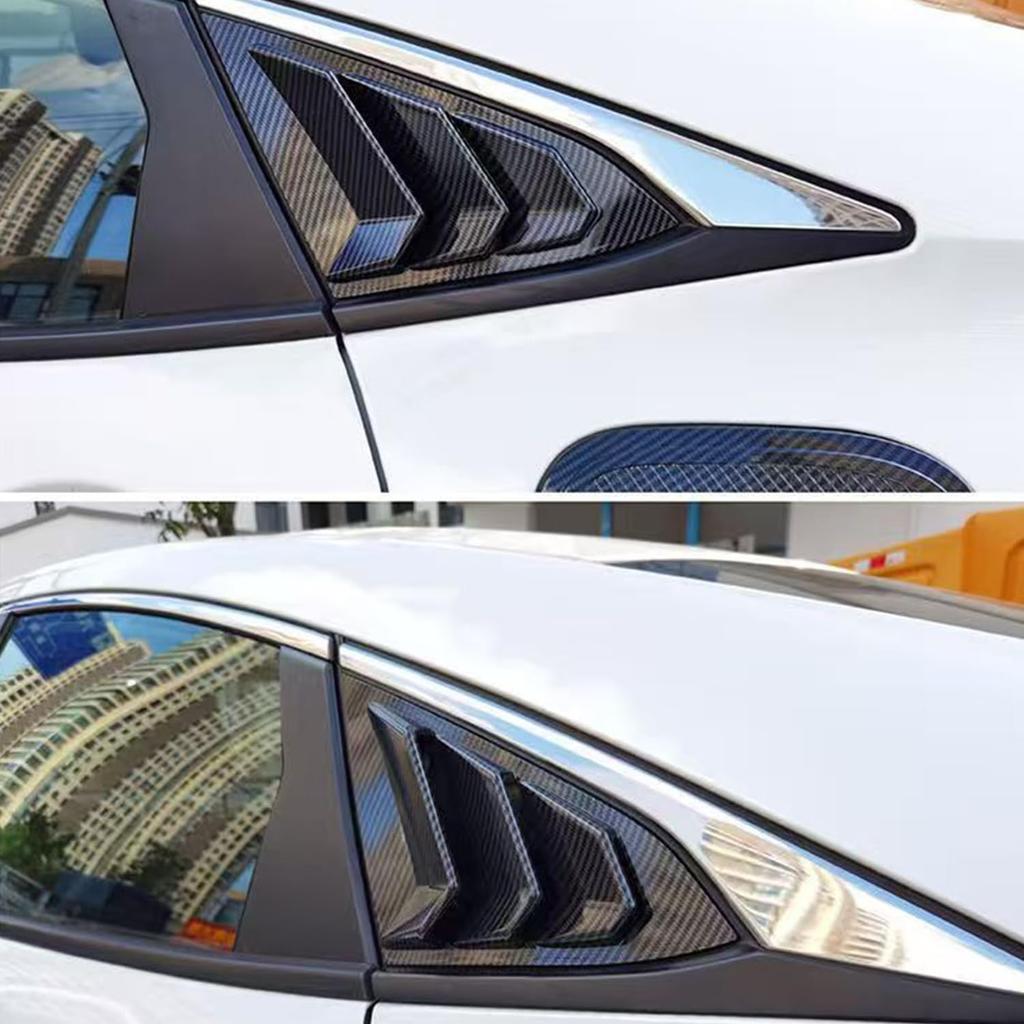 Rear Side Window Louvers for 10th Gen Civic Sedan, Compatible with Honda Civic 2016-2021 Accessories, Car Exterior Rear Side Window Louvers Air Vent