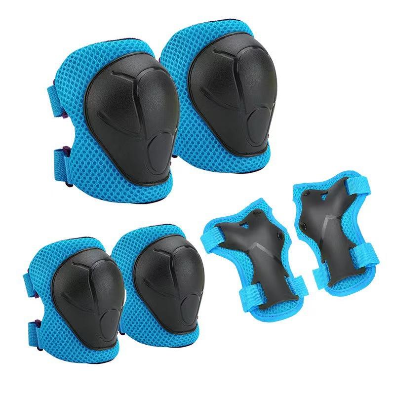 Factory Direct Children s Anti-Fall Seven-Piece Protective Gear Set for Roller Skating/Ice Skating/ Skateboard/Balance S синий