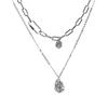 Women's Double Layered Chain Pendant Necklace - Hip Hop Style, Cool Design, High-End Accessory