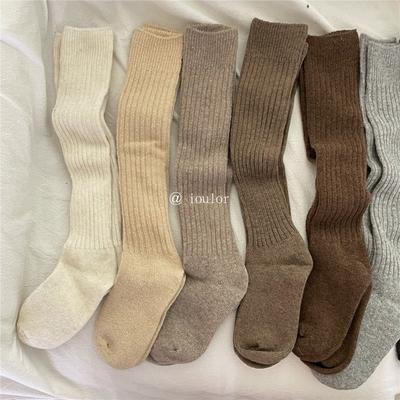 Damen Herbst Winter Verdickte Wolle Kniehohe Stulpen Socken
