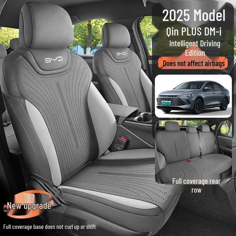 Qin PLUS DM-i All-Season Perforated Suede Leather Car Seat Cushion