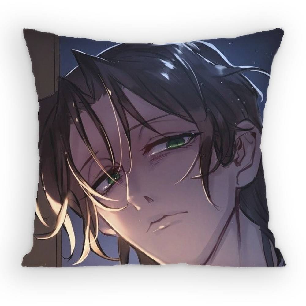 Anime Moriarty The Patriot Albert Pillow Case Sofa Living Room Bedroom Headboard Backrest Cushion Square Cushion Nap Time Peach skin 18*18(CM)-1Pcs