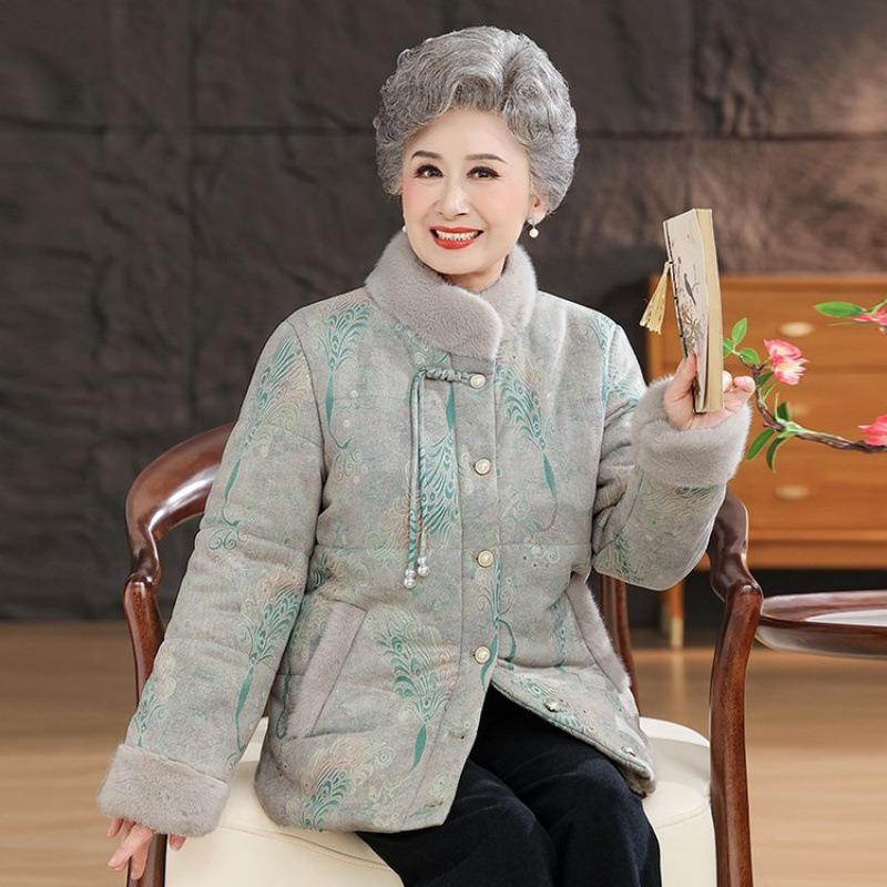 

Зимняя хлопковая одежда Женская хлопковая одежда Плюшевая утолщенная куртка с меховым воротником Теплая хлопковая куртка 5XL [recommended 150-80kg] зелёный