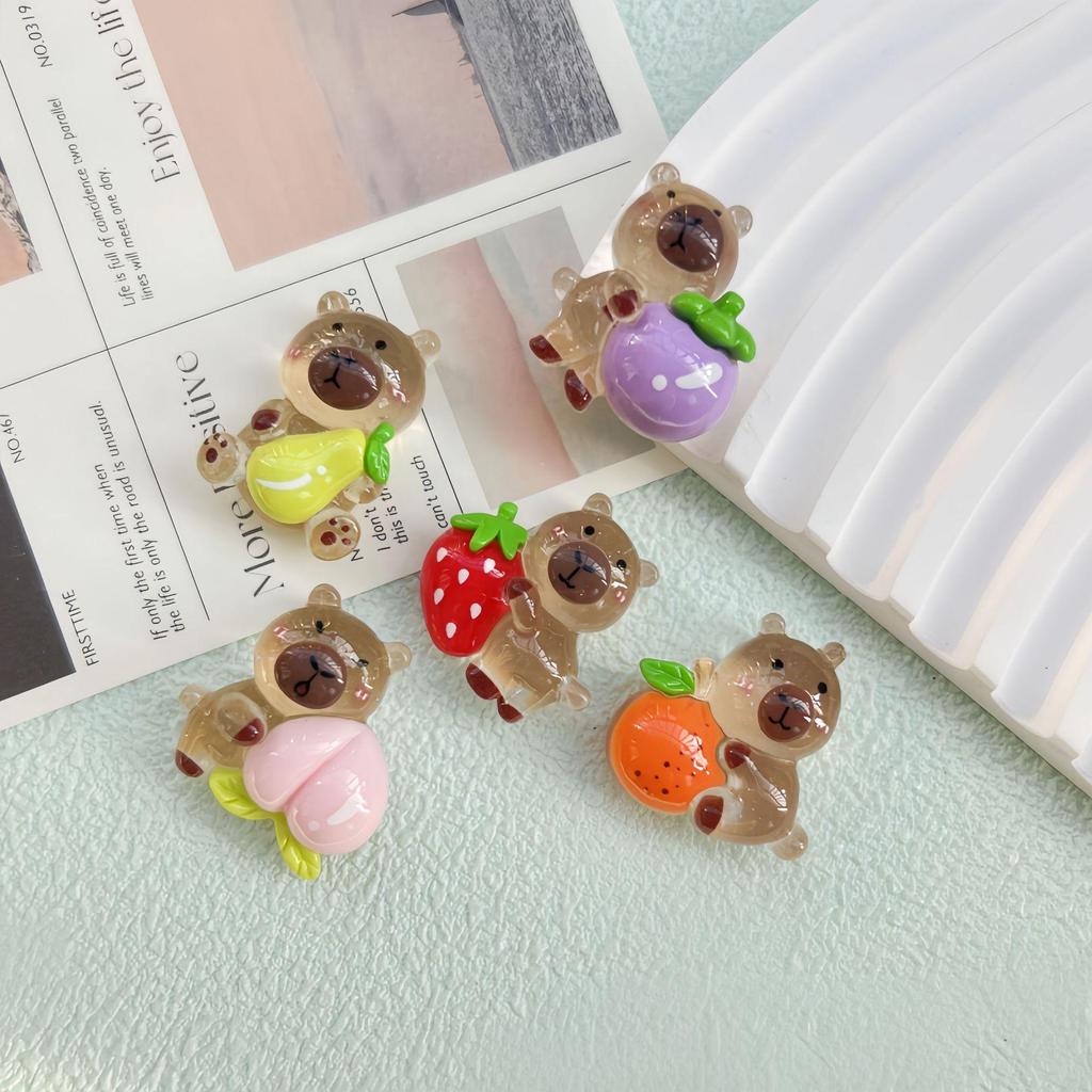 Handmade Cartoon Fruit Resin Hairpin with Luminous Surface