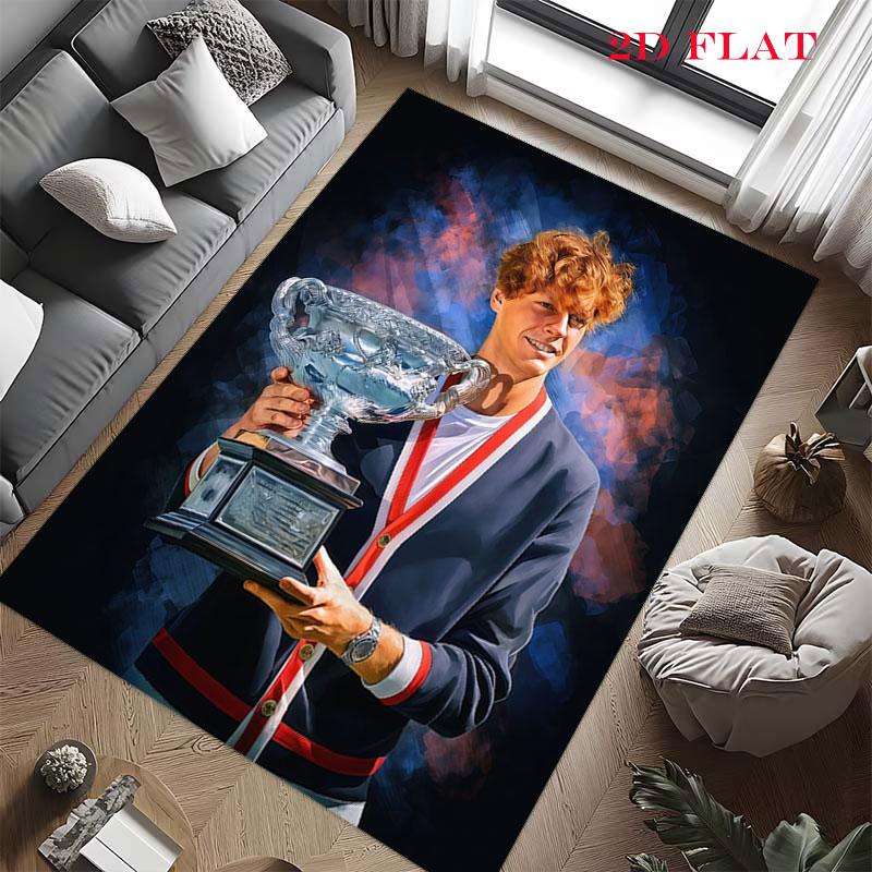 Jannik Sinner Rush Carpet Rug for Living Room Bedroom Home Sofa Decoration,Kids play Nonslip Floor Mat